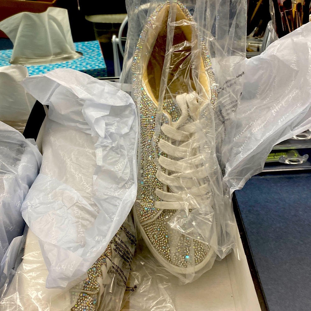 Betsy Johnson Rhinestone Sneakers Size 9 Worn Once